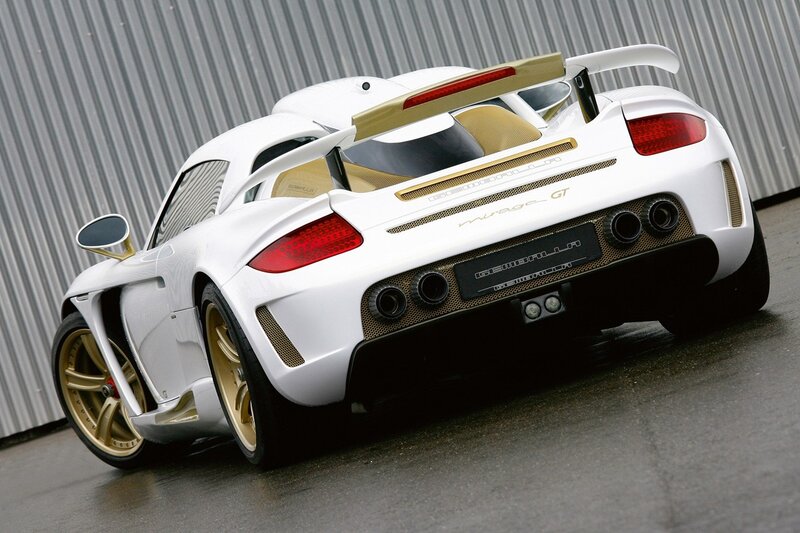 white sports car rear view