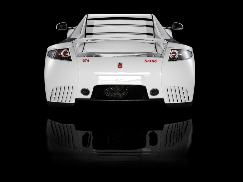 white sports car rear view
