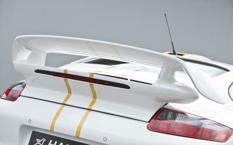 white sports car rear view
