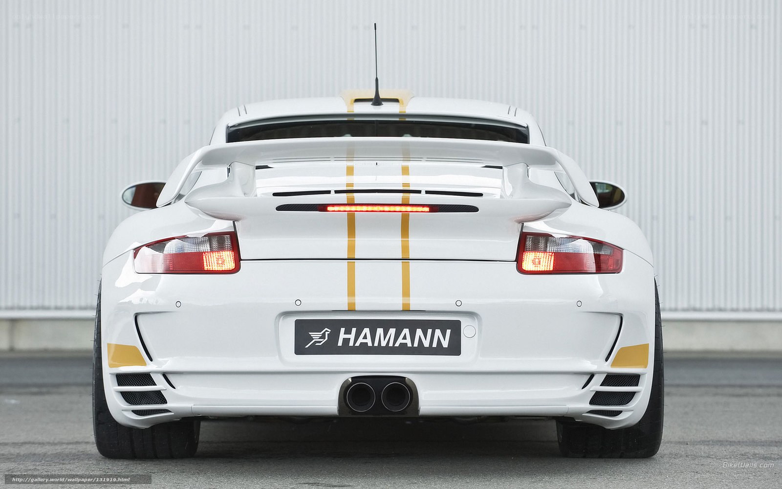 white sports car rear view