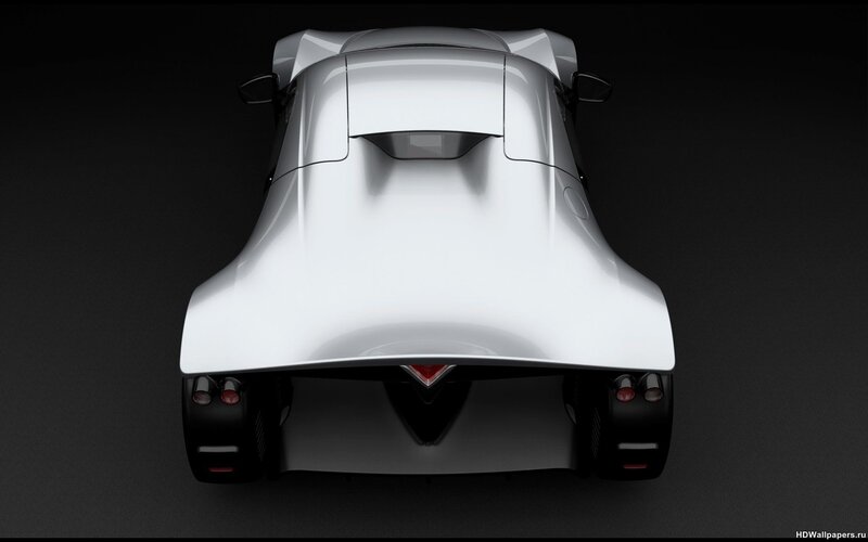 white sports car rear view
