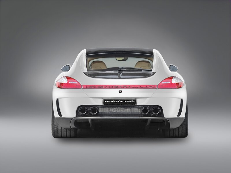 white sports car rear view