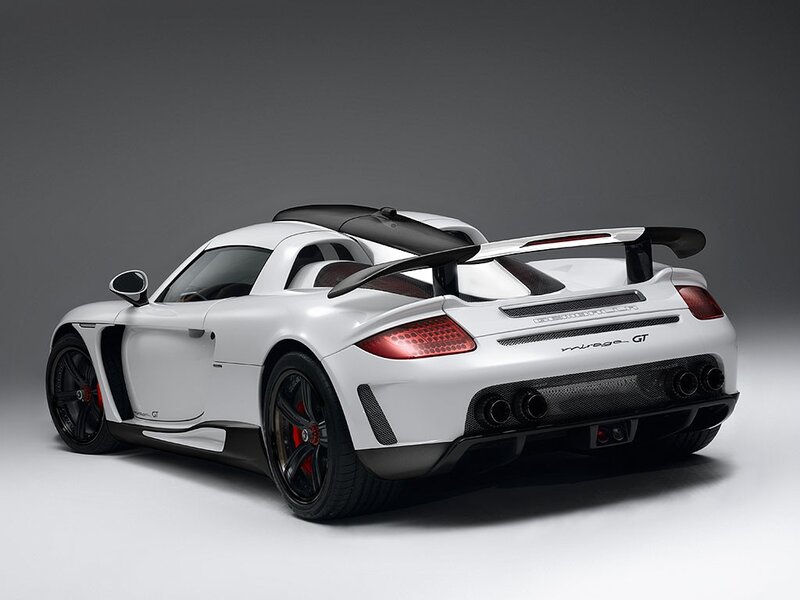 white sports car rear view
