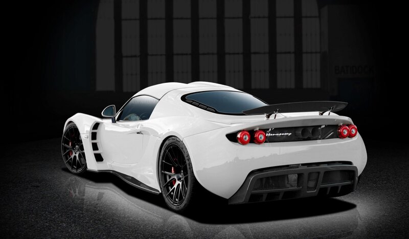 white sports car rear view