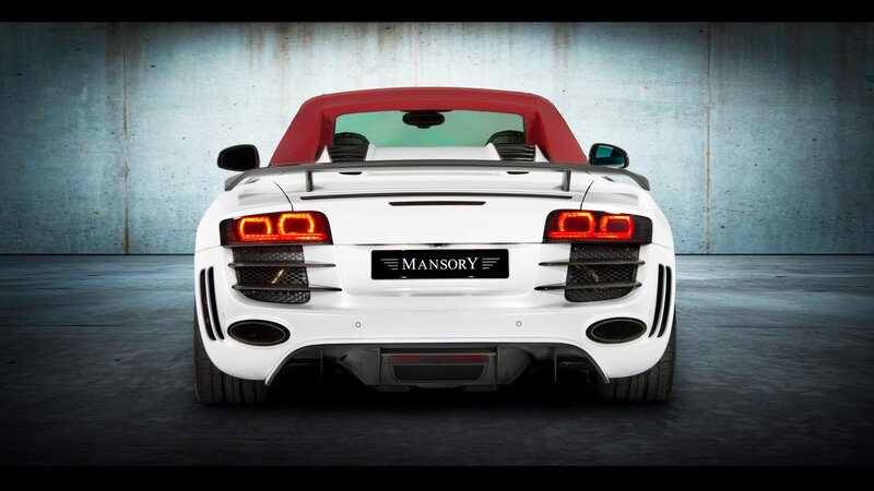 white sports car rear view
