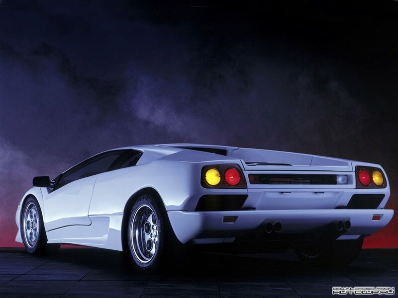 white sports car rear view