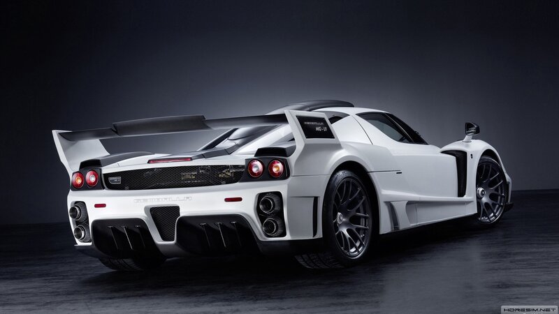 white sports car rear view