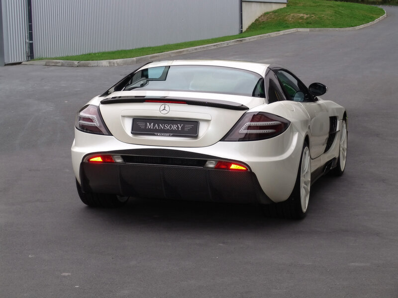 white sports car rear view