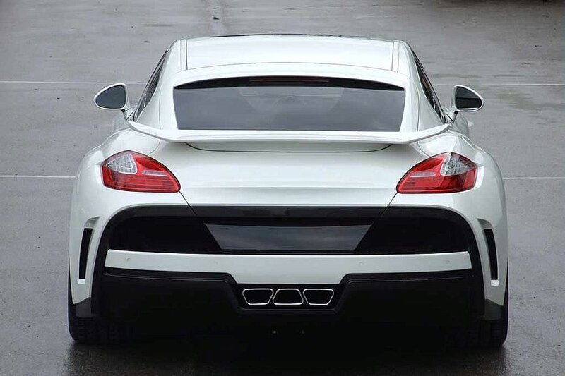 white sports car rear view
