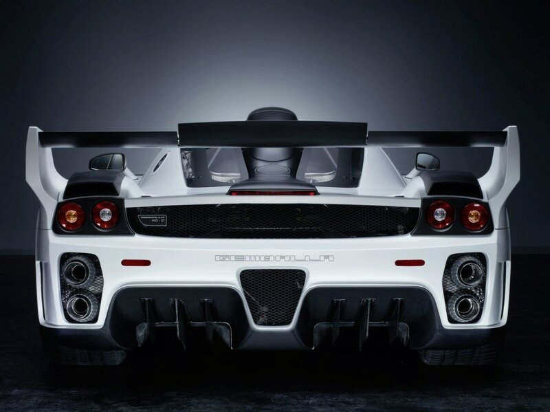 white sports car rear view