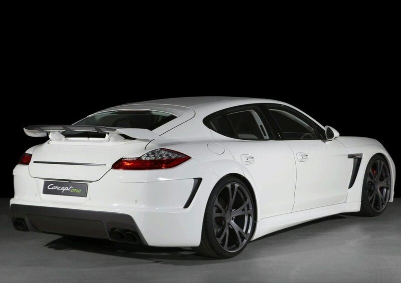 White sports car rear view