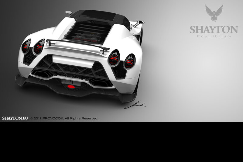 White Sports Car Rear View — Neutral, 3d Render