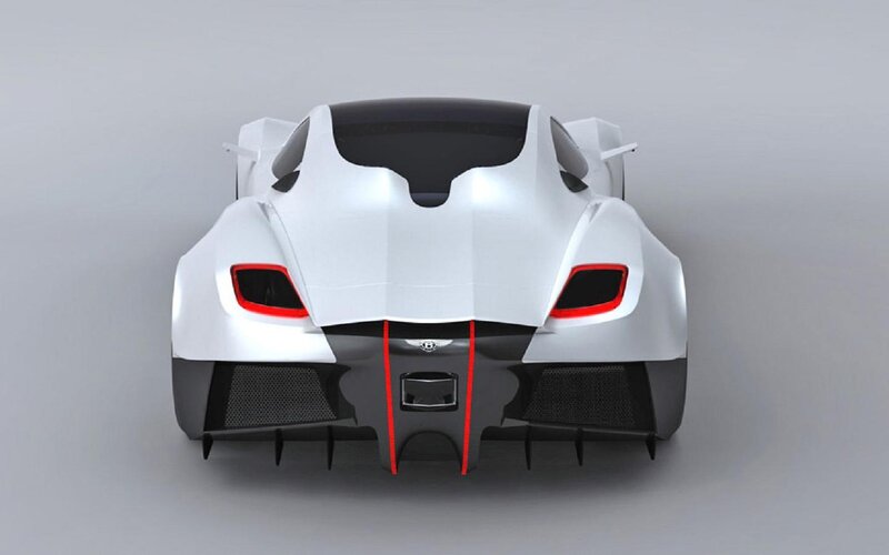 White Sports Car Rear View — Neutral
