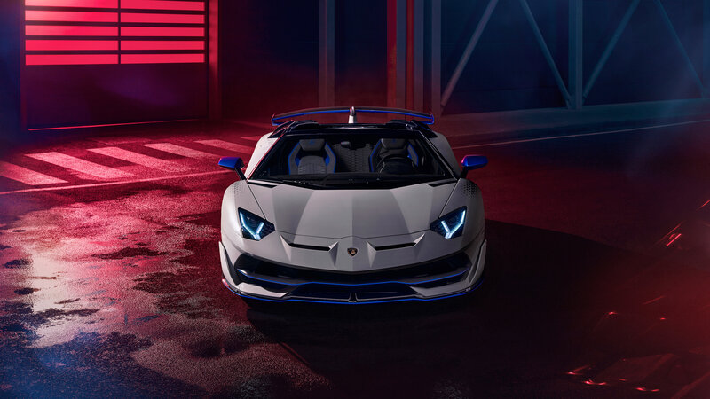 White Sports Car — Red, Dramatic