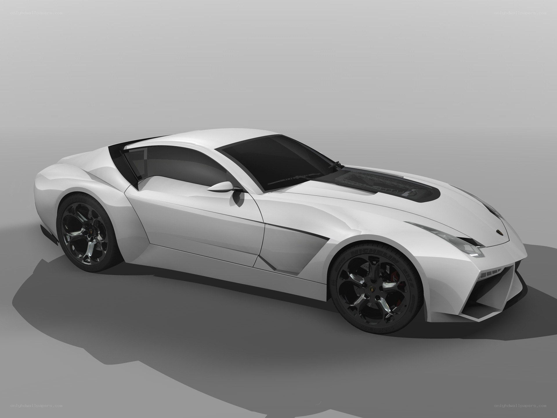 white sports car render