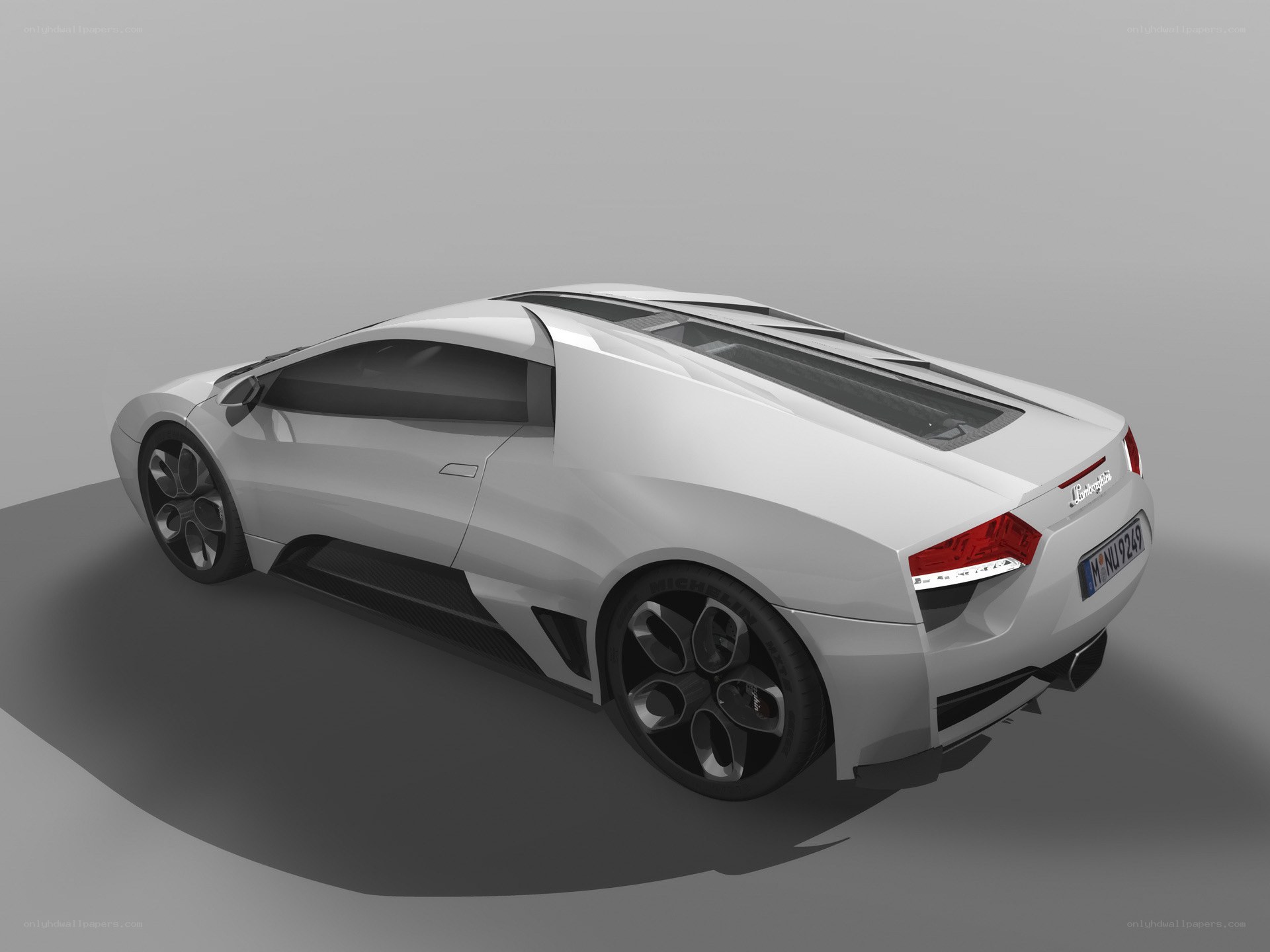 white sports car render