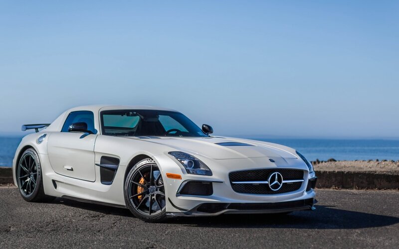 White Sports Car — Serene, Afternoon, Photograph, Ocean, Sky