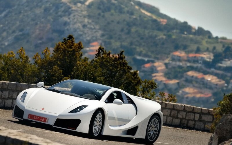 White Sports Car — Serene, Afternoon, Photograph, Road