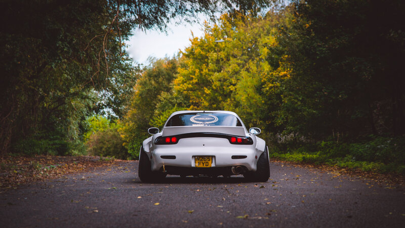 White Sports Car — Serene, Autumn, Photograph