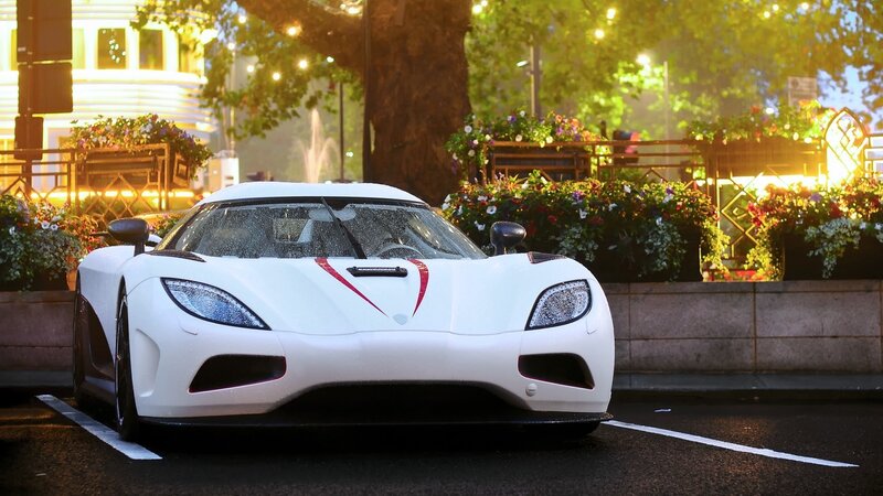 White Sports Car — Serene, Night, 3d Render