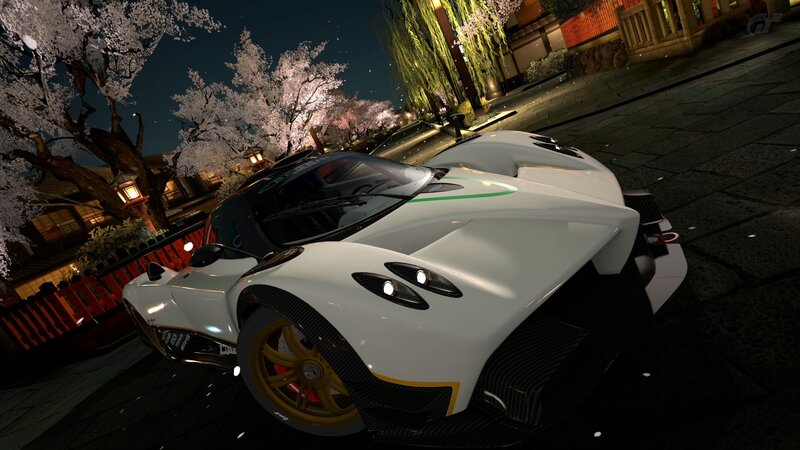 White Sports Car — Serene, Night