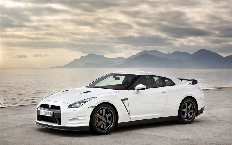 White Sports Car — Serene, Sea
