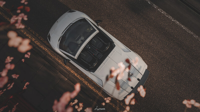 White Sports Car — Serene, Spring