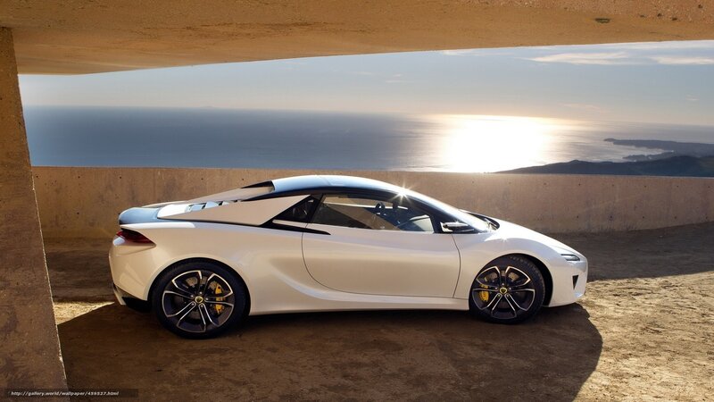 White Sports Car — Serene, Sunset, 3d Render, Ocean