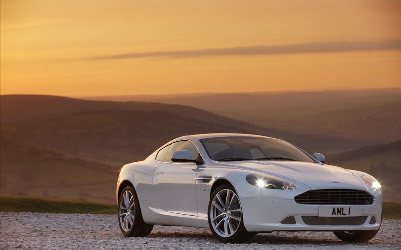 White Sports Car — Serene, Sunset, Photograph, Hills, Sky
