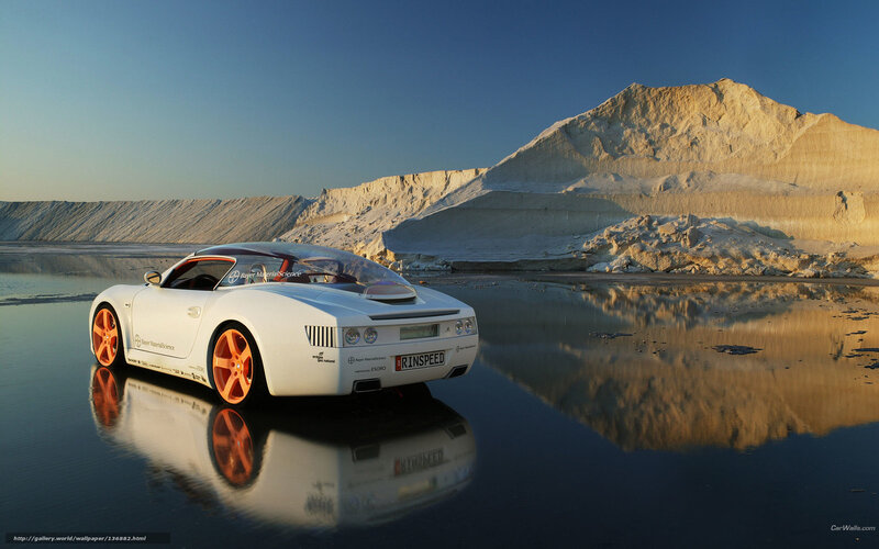 White Sports Car — Serene, Sunset, Photograph, Mountain
