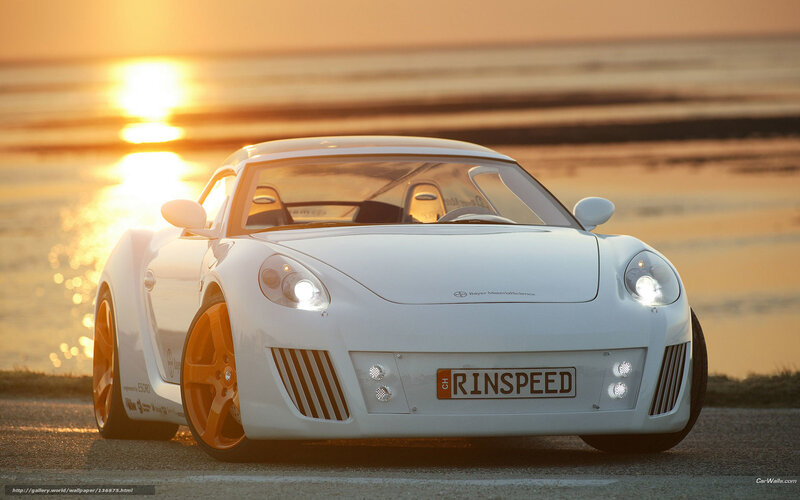 White Sports Car — Serene, Sunset, Photograph, Sea