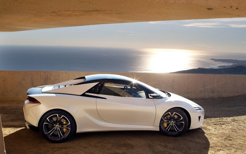 White Sports Car — Serene, Sunset