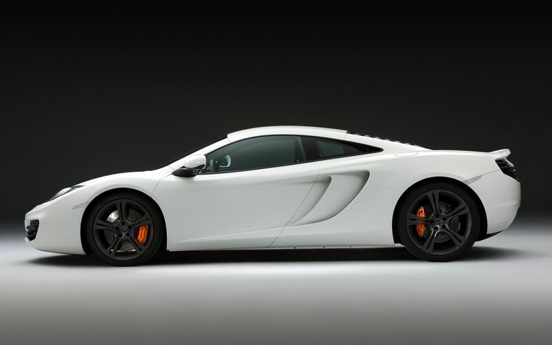 white sports car side profile