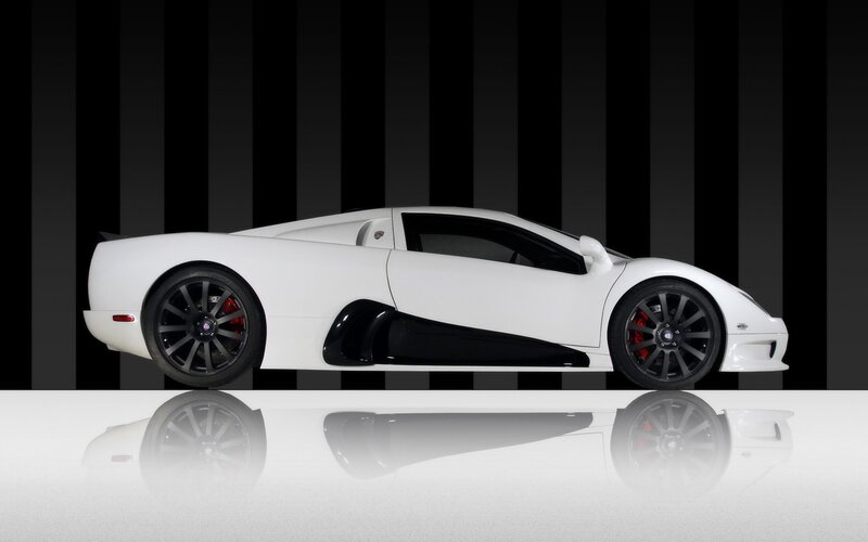 white sports car side profile