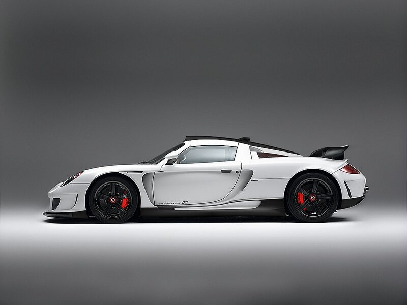 white sports car side profile