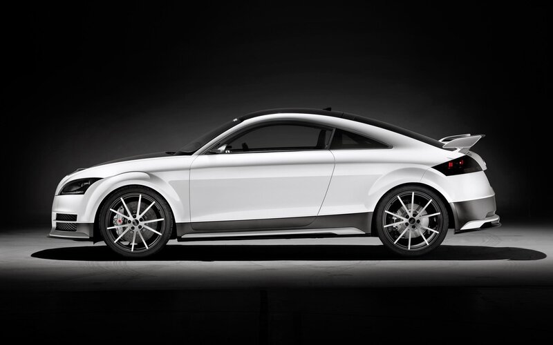 white sports car side profile