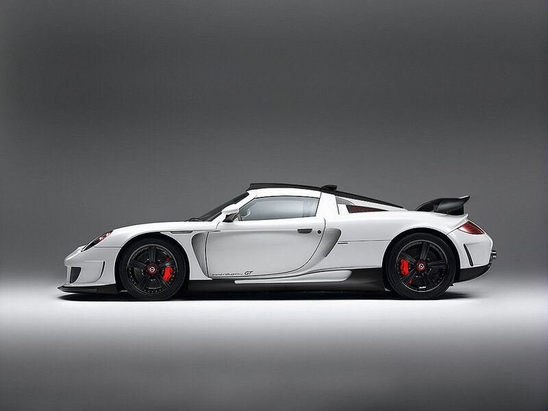 white sports car side profile
