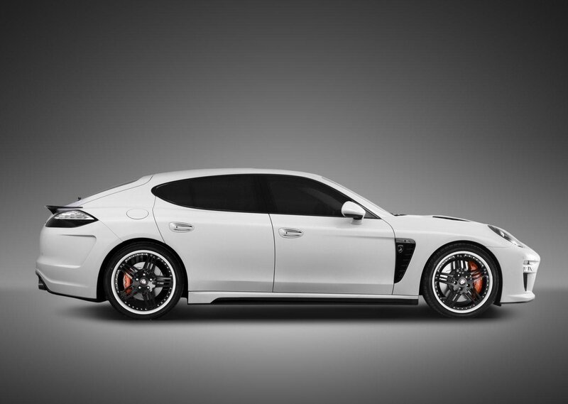 white sports car side profile