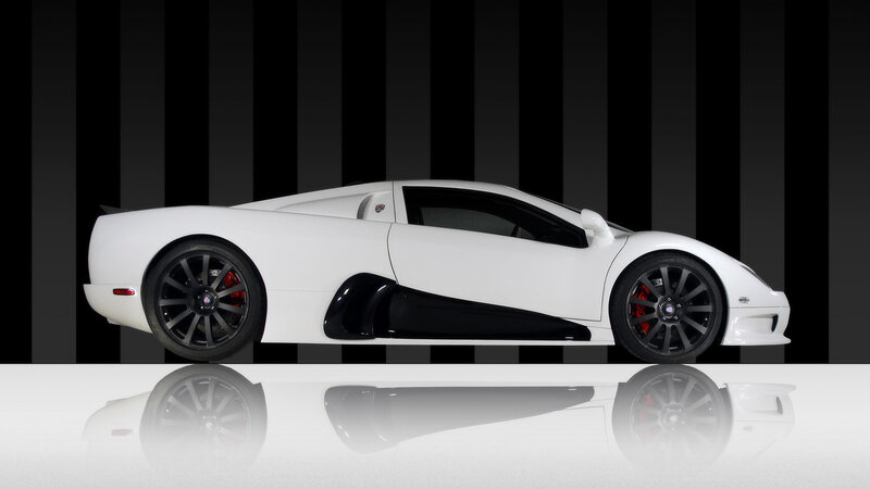white sports car side profile