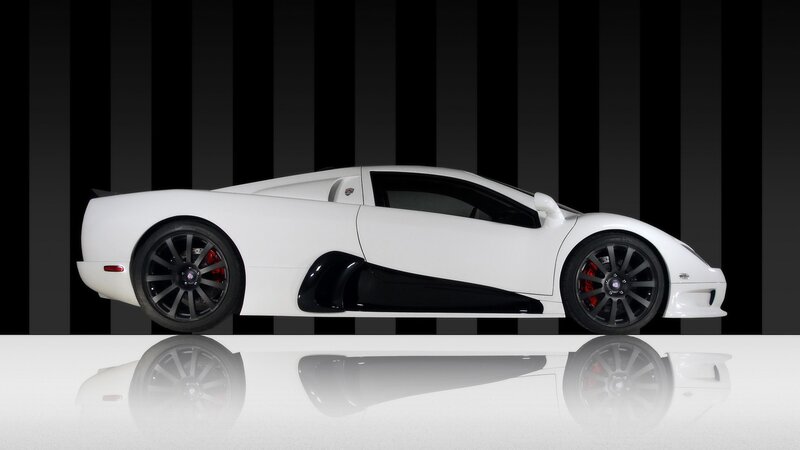 white sports car side profile