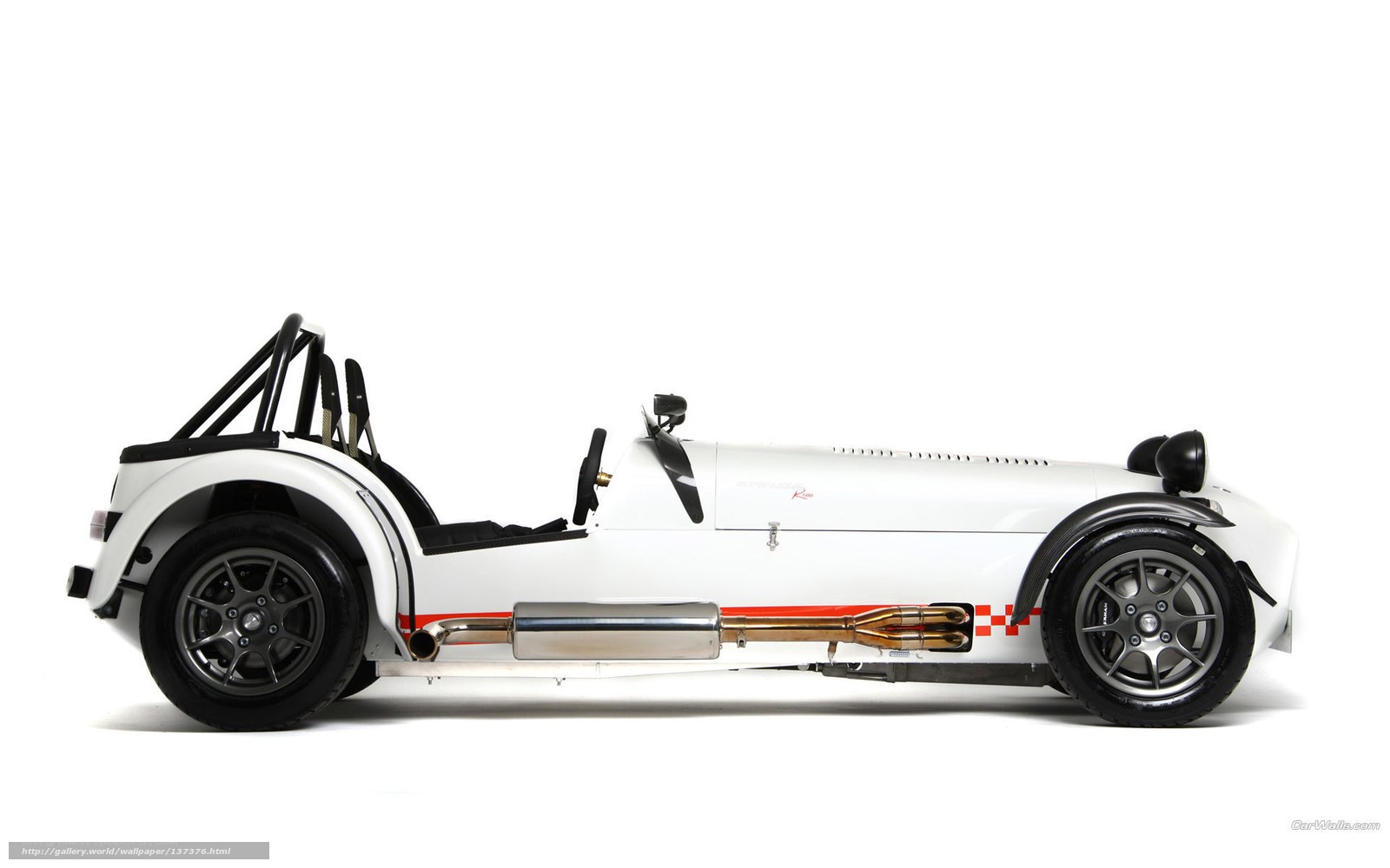 white sports car side profile