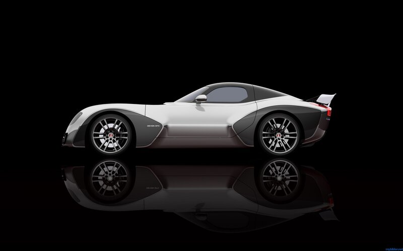 white sports car side view
