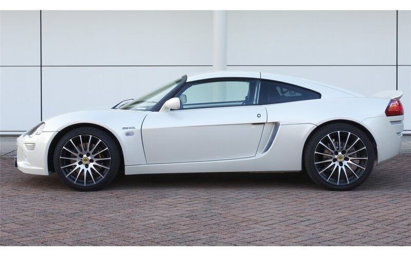 white sports car side view