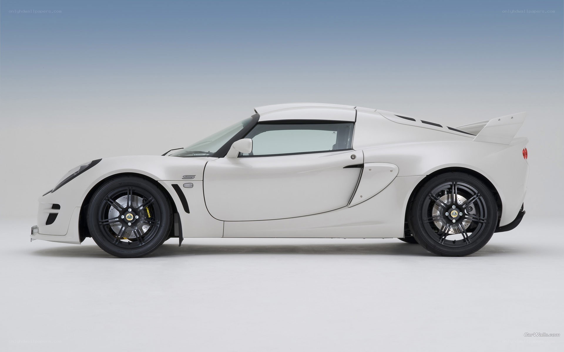 white sports car side view