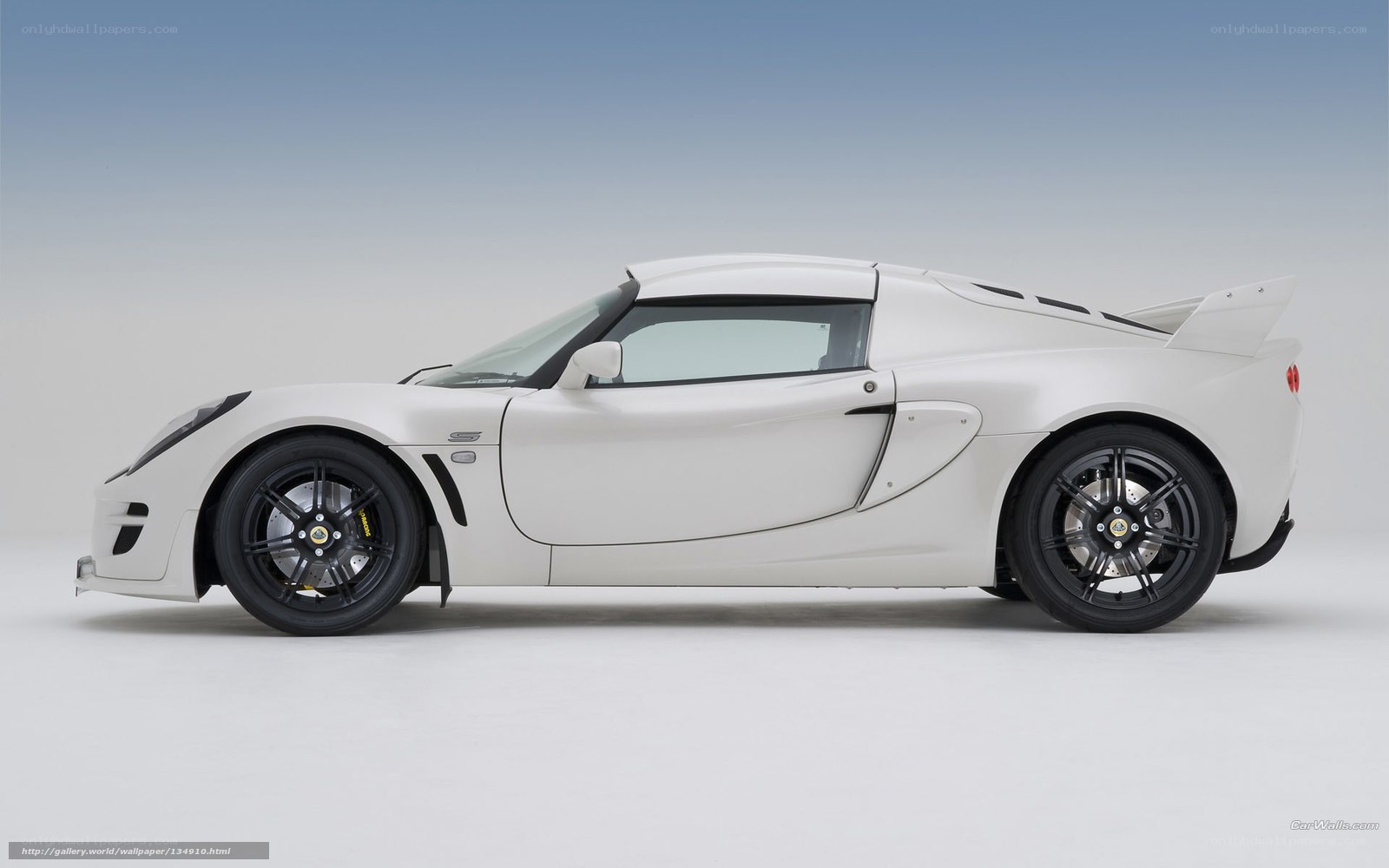 white sports car side view