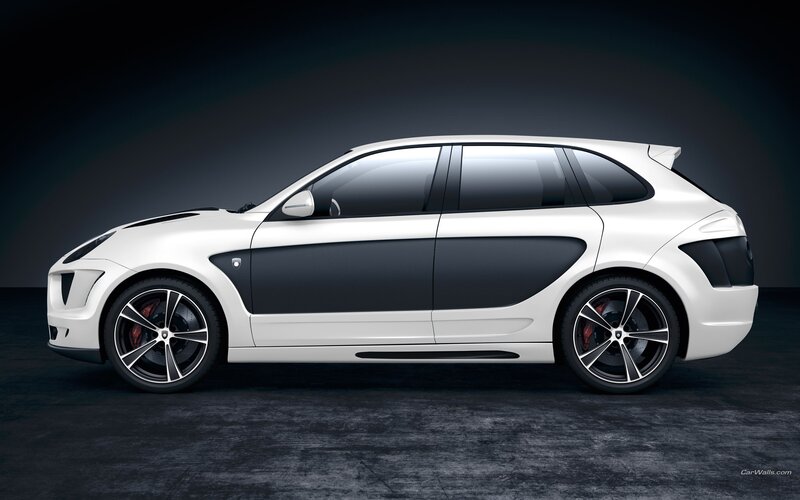 white sports car side view