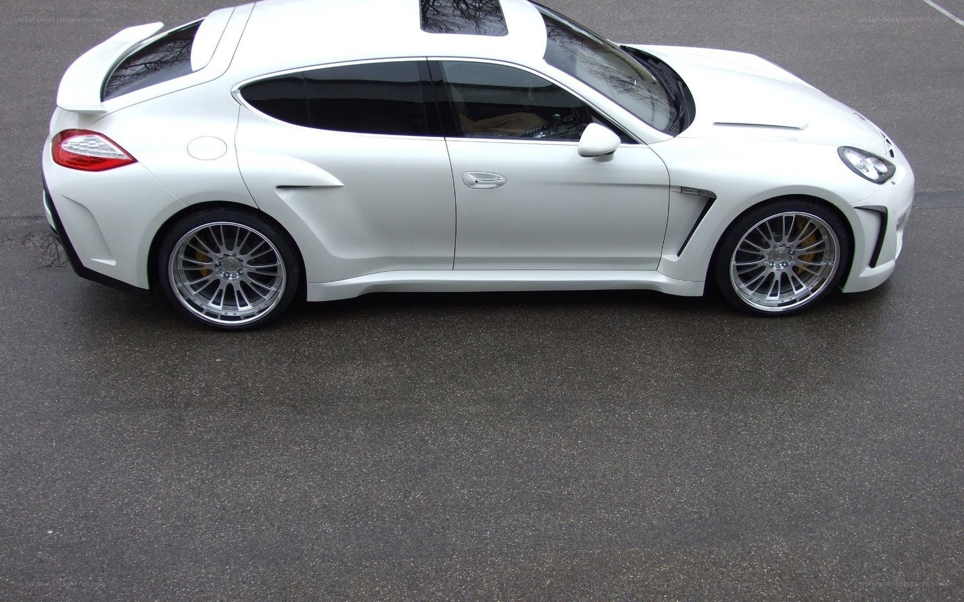 white sports car side view
