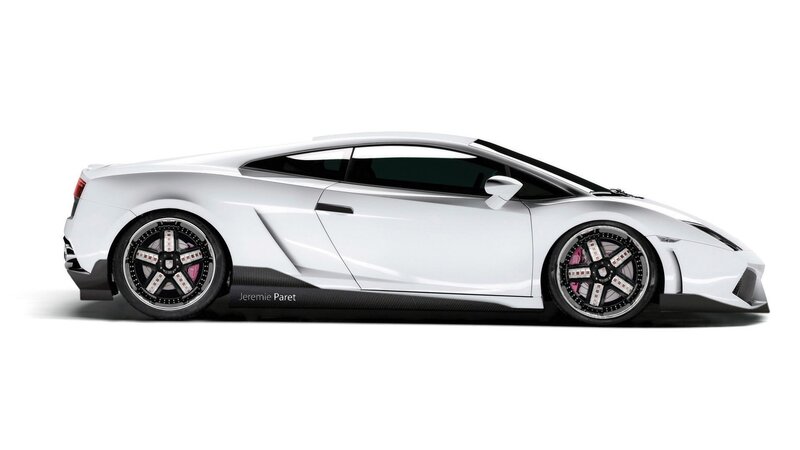 white sports car side view