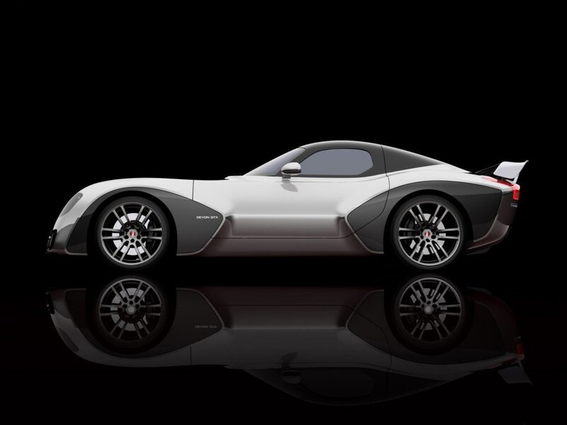 white sports car side view