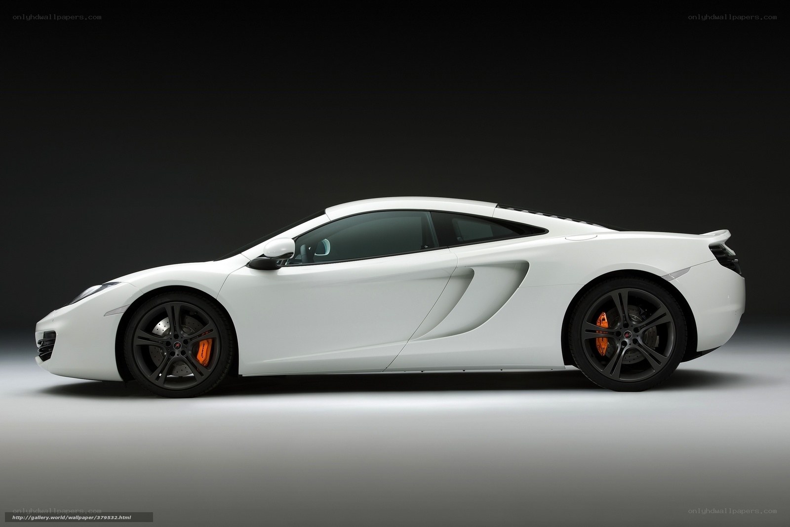 white sports car side view